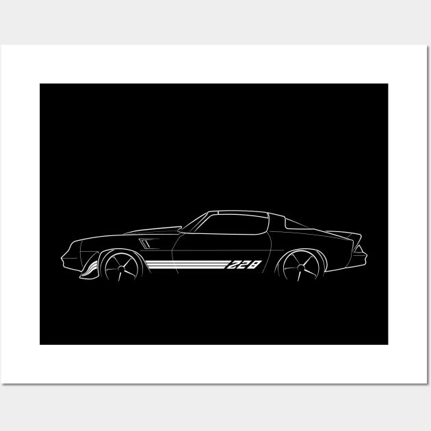 1980 Chevy Camaro Z28 - profile stencil, white Wall Art by mal_photography